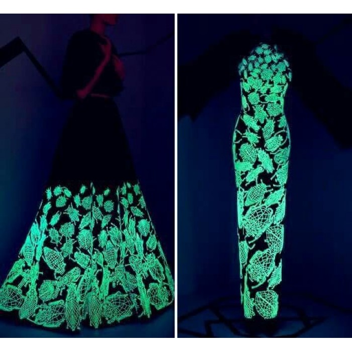 Glow in the dark fabric 100% polyester, luminescent fabric 1.35 m wide in  different glow colors