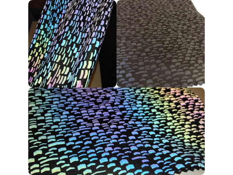 Stretch reflective fabric with print 1 m