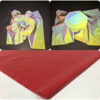 Reflective rainbow fabric red 1 m