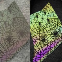 Chameleon reflective fabric with pattern 1 m