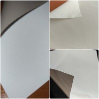 White reflective fabric on polyester backing 1 m